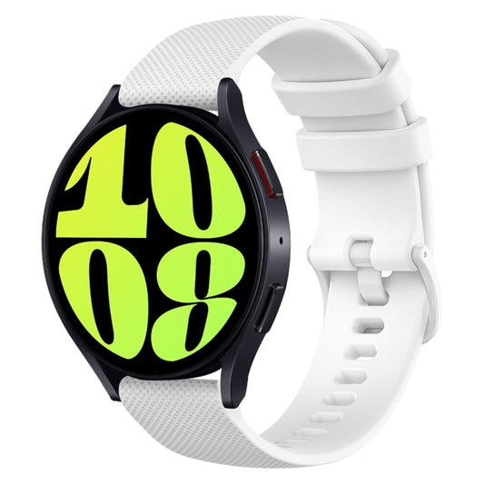 20mm Checkered Silicone Watch Band, For Samsung Galaxy Watch 6 40mm, For Samsung Galaxy Watch 6 Classic 43mm