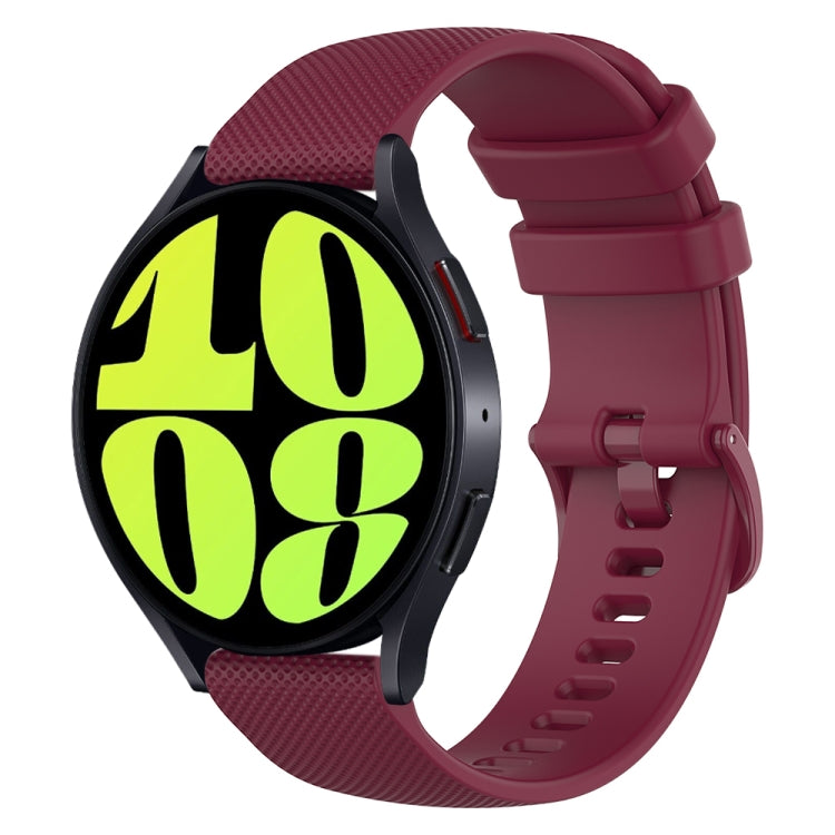 20mm Checkered Silicone Watch Band, For Samsung Galaxy Watch 6 40mm, For Samsung Galaxy Watch 6 Classic 43mm