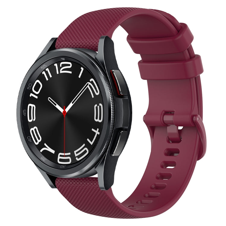 20mm Checkered Silicone Watch Band, For Samsung Galaxy Watch 6 40mm, For Samsung Galaxy Watch 6 Classic 43mm