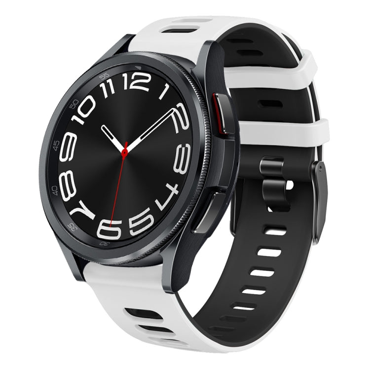 20mm Two-color Silicone Watch Band, For Samsung Galaxy Watch 6 Classic 47mm, For Samsung Galaxy Watch 6 44mm