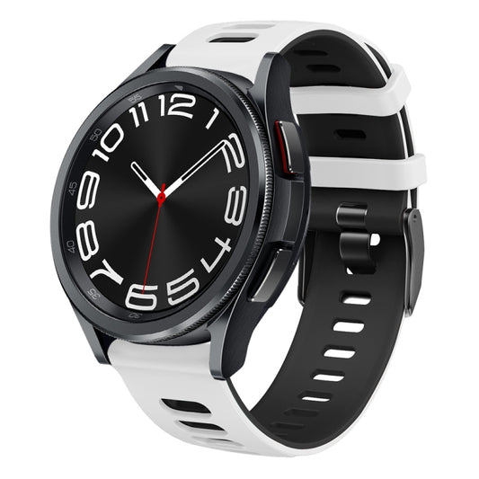 20mm Two-color Silicone Watch Band, For Samsung Galaxy Watch 6 Classic 47mm, For Samsung Galaxy Watch 6 44mm