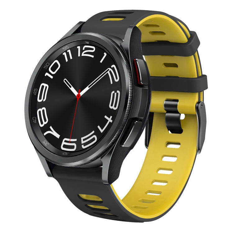 20mm Two-color Silicone Watch Band, For Samsung Galaxy Watch 6 Classic 47mm, For Samsung Galaxy Watch 6 44mm