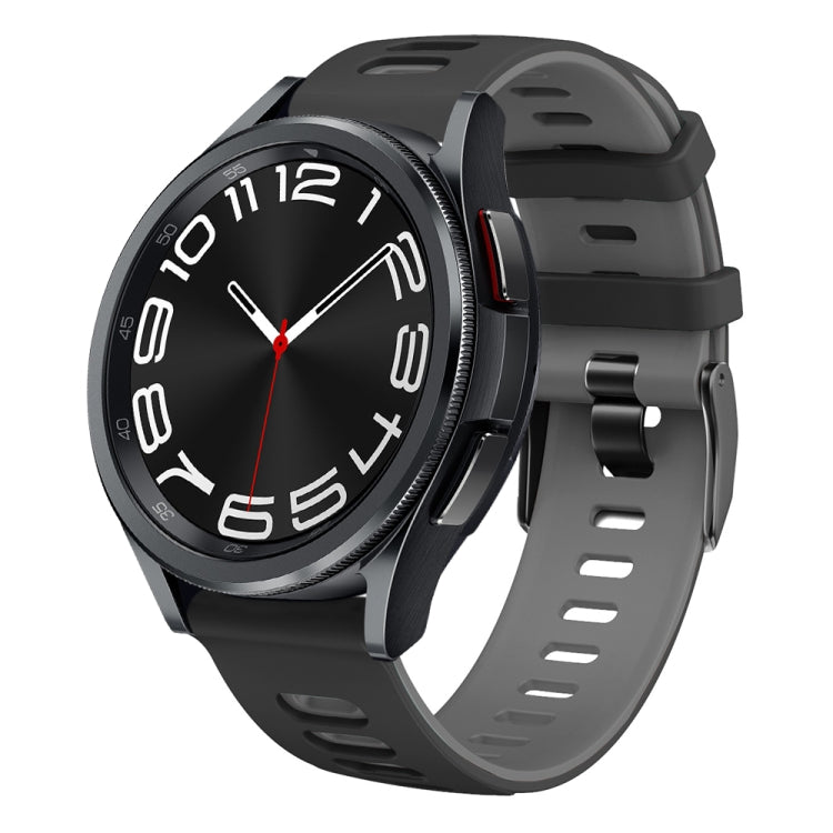20mm Two-color Silicone Watch Band, For Samsung Galaxy Watch 6 Classic 47mm, For Samsung Galaxy Watch 6 44mm