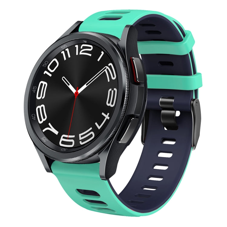 20mm Two-color Silicone Watch Band, For Samsung Galaxy Watch 6 Classic 47mm, For Samsung Galaxy Watch 6 44mm