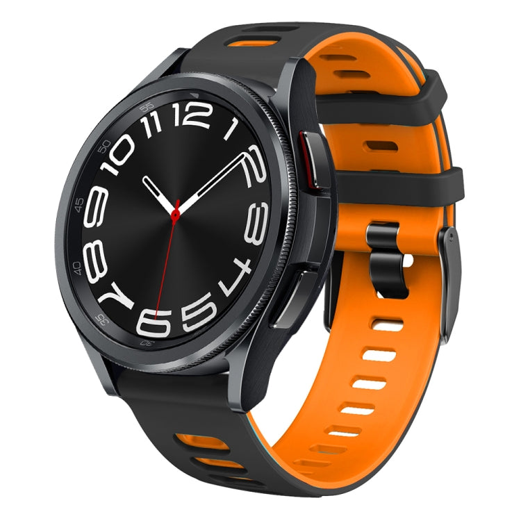 20mm Two-color Silicone Watch Band, For Samsung Galaxy Watch 6 40mm, For Samsung Galaxy Watch 6 Classic 43mm