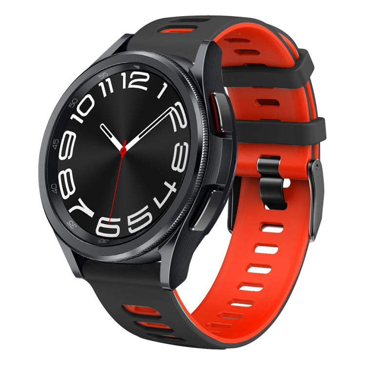 20mm Two-color Silicone Watch Band, For Samsung Galaxy Watch 6 40mm, For Samsung Galaxy Watch 6 Classic 43mm