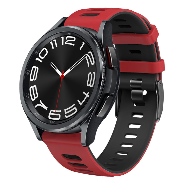 20mm Two-color Silicone Watch Band, For Samsung Galaxy Watch 6 40mm, For Samsung Galaxy Watch 6 Classic 43mm