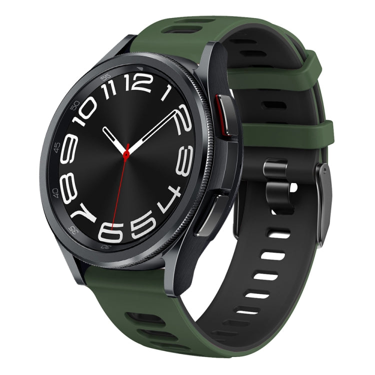 20mm Two-color Silicone Watch Band, For Samsung Galaxy Watch 6 40mm, For Samsung Galaxy Watch 6 Classic 43mm