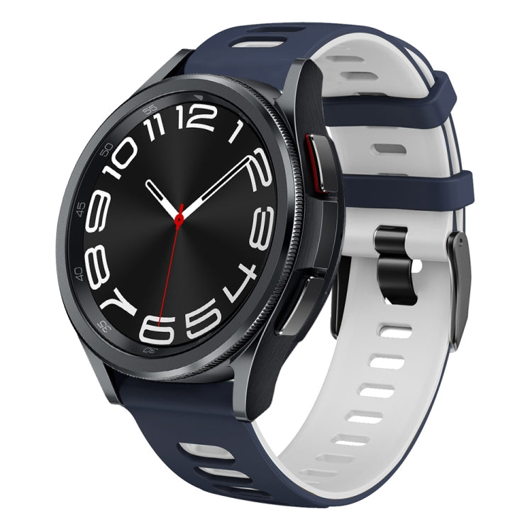 20mm Two-color Silicone Watch Band, For Samsung Galaxy Watch 6 40mm, For Samsung Galaxy Watch 6 Classic 43mm