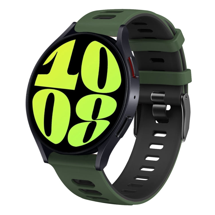 20mm Two-color Silicone Watch Band, For Samsung Galaxy Watch 6 Classic 47mm, For Samsung Galaxy Watch 6 44mm