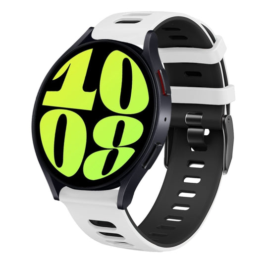 20mm Two-color Silicone Watch Band, For Samsung Galaxy Watch 6 40mm, For Samsung Galaxy Watch 6 Classic 43mm