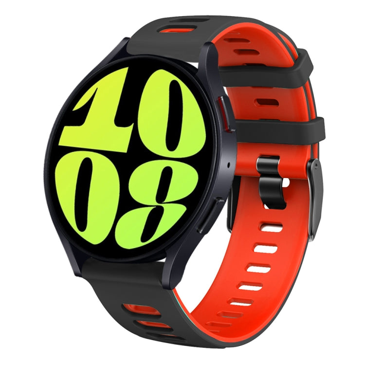 20mm Two-color Silicone Watch Band, For Samsung Galaxy Watch 6 40mm, For Samsung Galaxy Watch 6 Classic 43mm