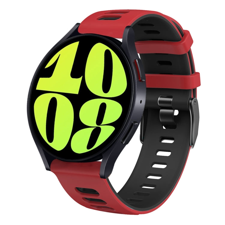 20mm Two-color Silicone Watch Band, For Samsung Galaxy Watch 6 40mm, For Samsung Galaxy Watch 6 Classic 43mm