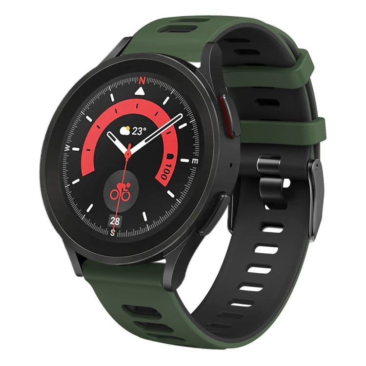 20mm Two-color Silicone Watch Band, For Samsung Galaxy Watch 5  44mm, For Samsung Galaxy Watch 5 Pro  45mm