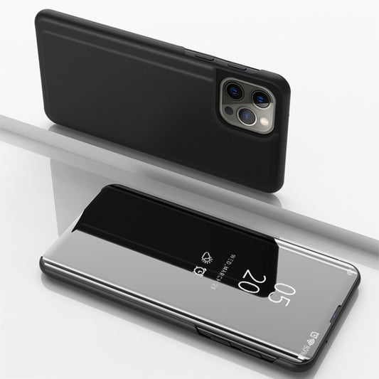 Plated Mirror Horizontal Flip Leather Phone Case with Holder, For iPhone 15 Pro Max, For iPhone 15 Pro, For iPhone 15 Plus