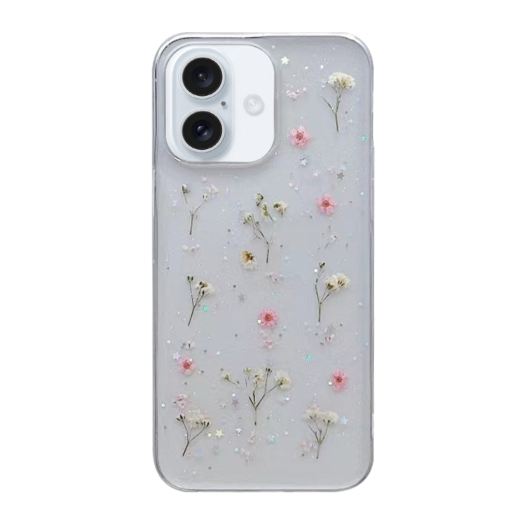 Gypsophila Flowers Pattern TPU Protective Phone Case, For iPhone 16 Pro Max, For iPhone 16 Pro, For iPhone 16 Plus, For iPhone 16, For iPhone 15 Pro Max, For iPhone 15 Pro, For iPhone 15 Plus, For iPhone 15