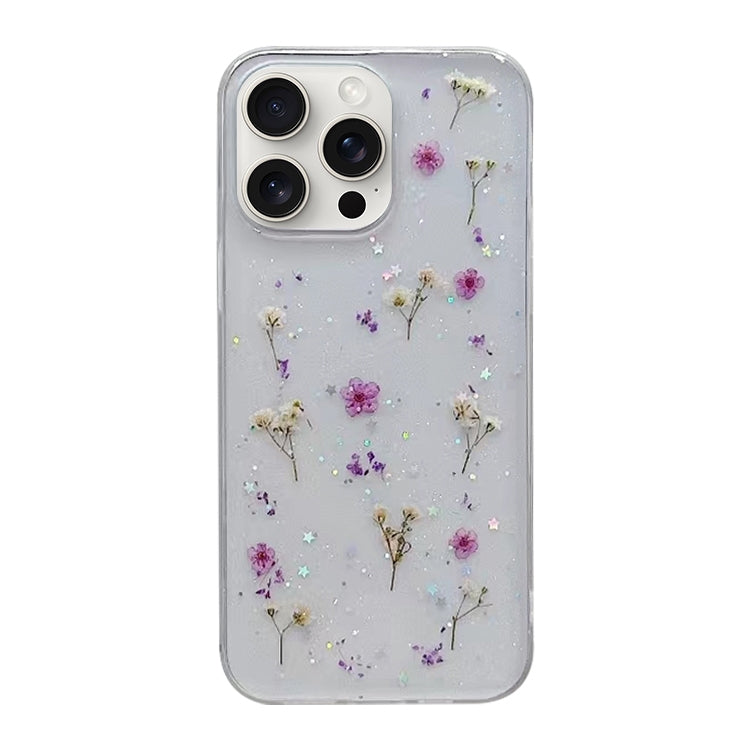 Gypsophila Flowers Pattern TPU Protective Phone Case, For iPhone 16 Pro Max, For iPhone 16 Pro, For iPhone 16 Plus, For iPhone 16, For iPhone 15 Pro Max, For iPhone 15 Pro, For iPhone 15 Plus, For iPhone 15