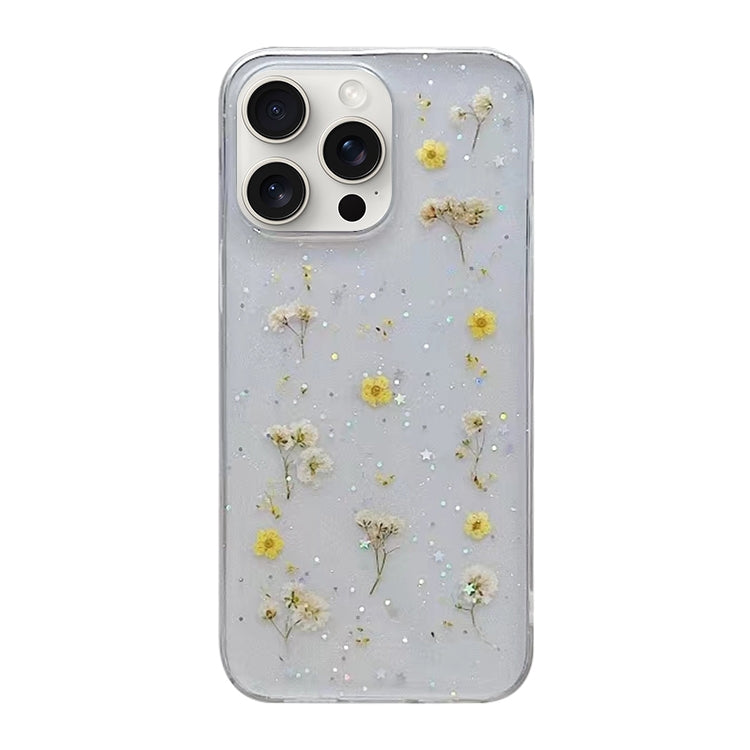 Gypsophila Flowers Pattern TPU Protective Phone Case, For iPhone 16 Pro Max, For iPhone 16 Pro, For iPhone 16 Plus, For iPhone 16, For iPhone 15 Pro Max, For iPhone 15 Pro, For iPhone 15 Plus, For iPhone 15