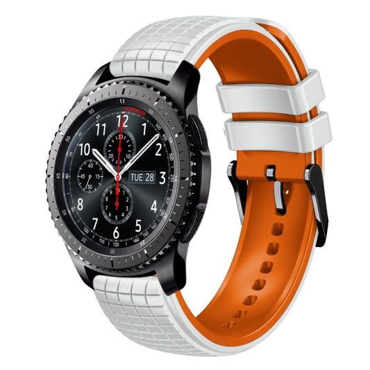 22mm Mesh Two Color Silicone Watch Band, For Samsung Watch Gear S3 Frontier, For Samsung Galaxy Watch 46mm