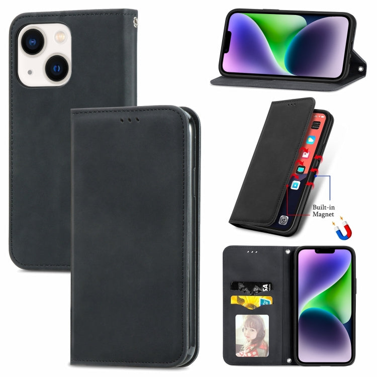 Retro Skin Feel Magnetic Flip Leather Phone Case, For iPhone 15 Pro, For  iPhone 15 Plus, For iPhone 15, For  iPhone 14 Plus, For iPhone 14