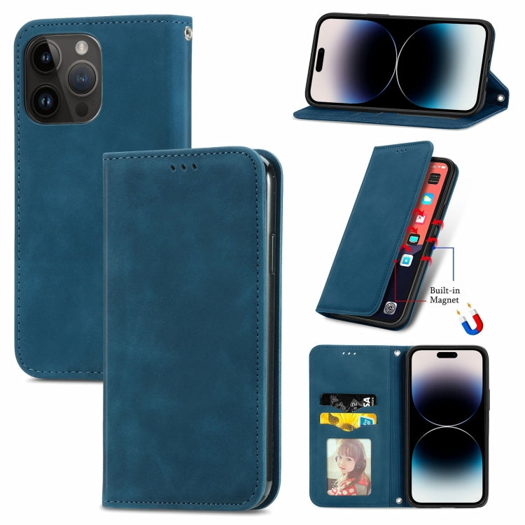 Retro Skin Feel Magnetic Flip Leather Phone Case, For iPhone 15 Pro, For  iPhone 15 Plus, For iPhone 15, For  iPhone 14 Plus, For iPhone 14