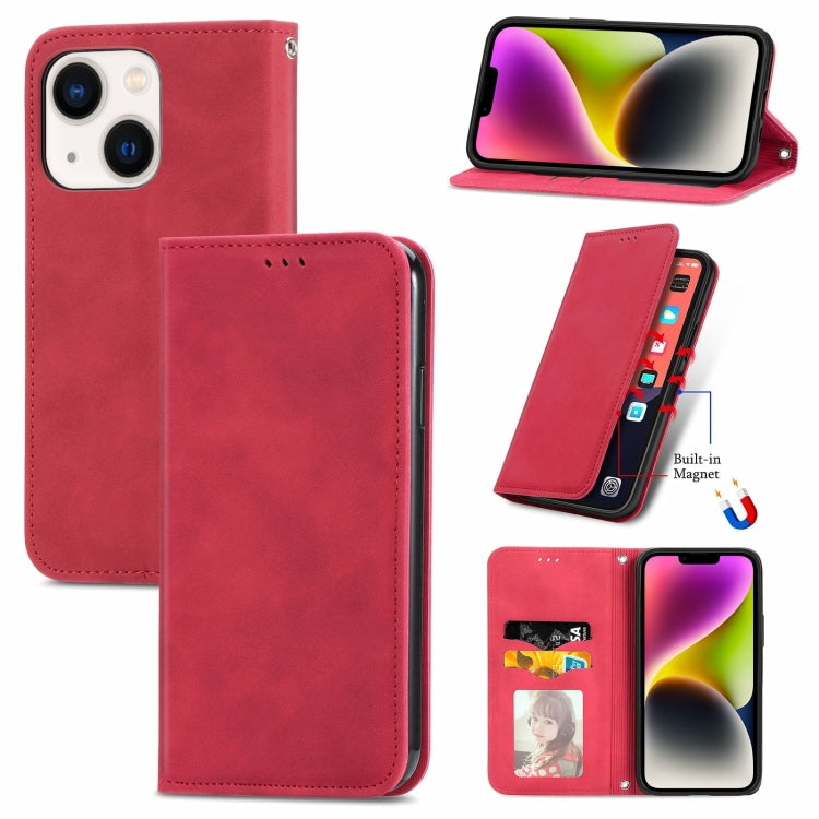 Retro Skin Feel Magnetic Flip Leather Phone Case, For iPhone 15 Pro, For  iPhone 15 Plus, For iPhone 15, For  iPhone 14 Plus, For iPhone 14