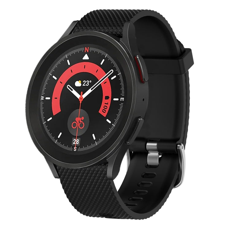 20mm Diamond Textured Silicone Watch Band, For Samsung Galaxy Watch 5 44mm, For Samsung Galaxy Watch 5 Pro 45mm