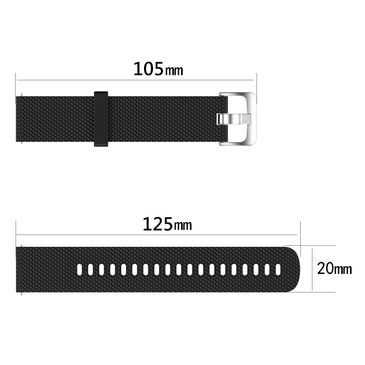 20mm Diamond Textured Silicone Watch Band, For Samsung Galaxy Watch 5 40mm, For Samsung Galaxy Watch 4 44mm