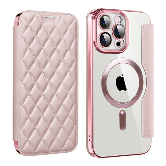 Shield Magsafe RFID Anti-theft Rhombus Leather Phone Case, For iPhone 15 Pro Max, For iPhone 15 Pro, For iPhone 15 Plus