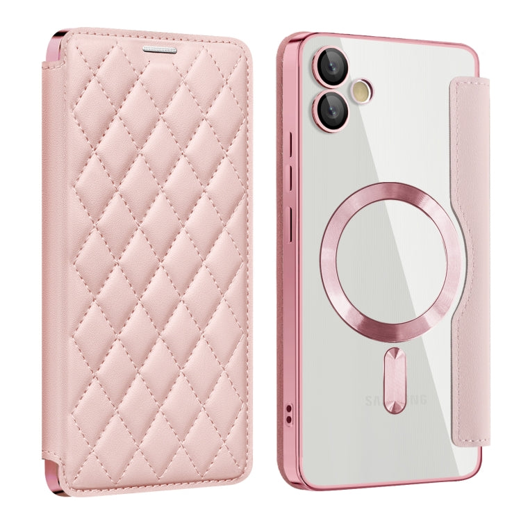 Shield MagSafe RFID Anti-theft Rhombus Leather Phone Case, For Samsung Galaxy A05, For Samsung Galaxy A05s, For Samsung Galaxy S23 FE 5G