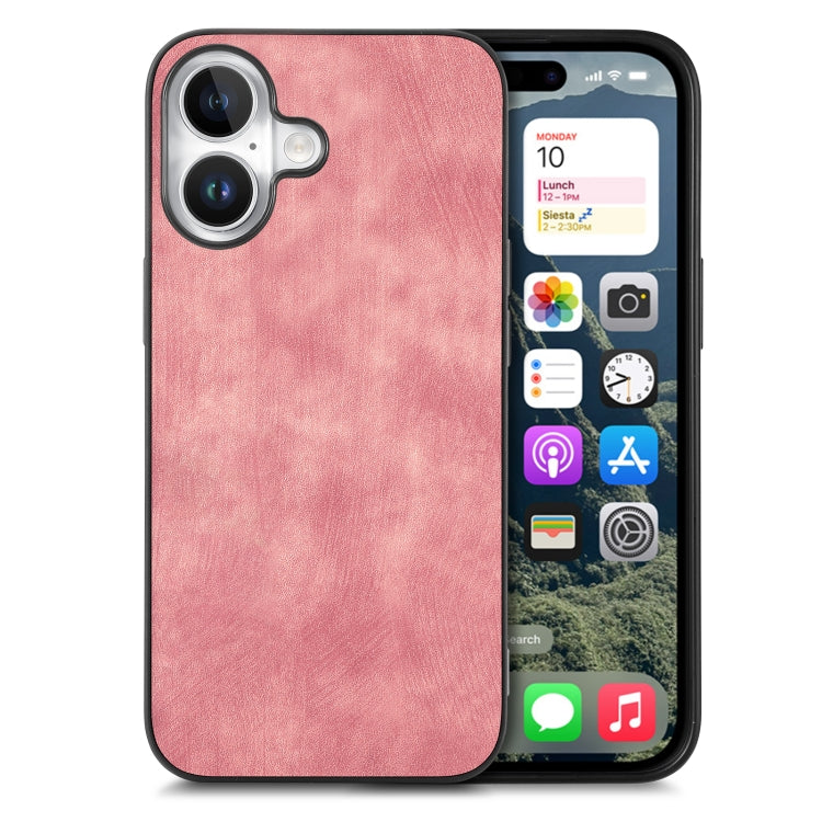 Vintage Leather PC Back Cover Phone Case, For iPhone 16 Pro Max, For iPhone 16 Pro, For iPhone 16 Plus, For iPhone 16, For iPhone 15 Pro Max