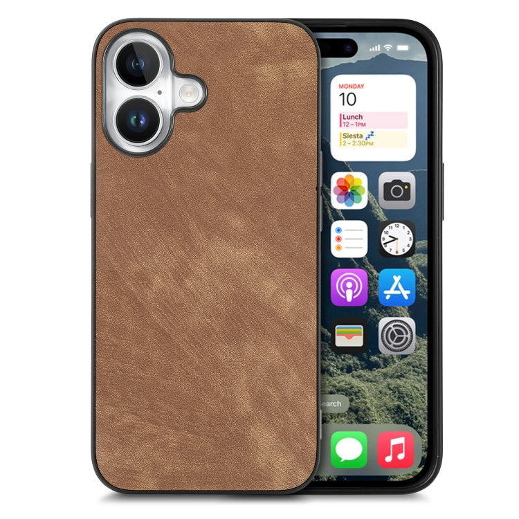 Vintage Leather PC Back Cover Phone Case, For iPhone 16 Pro Max, For iPhone 16 Pro, For iPhone 16 Plus, For iPhone 16, For iPhone 15 Pro Max