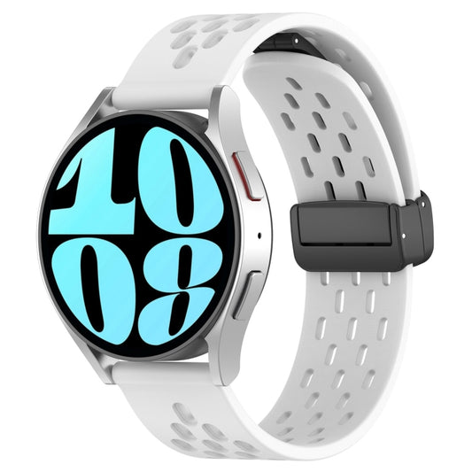 20mm Folding Magnetic Clasp Silicone Watch Band, For Samsung Galaxy Watch 6 44mm