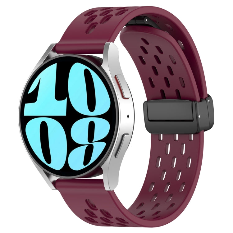 20mm Folding Magnetic Clasp Silicone Watch Band, For Samsung Galaxy Watch 6 44mm