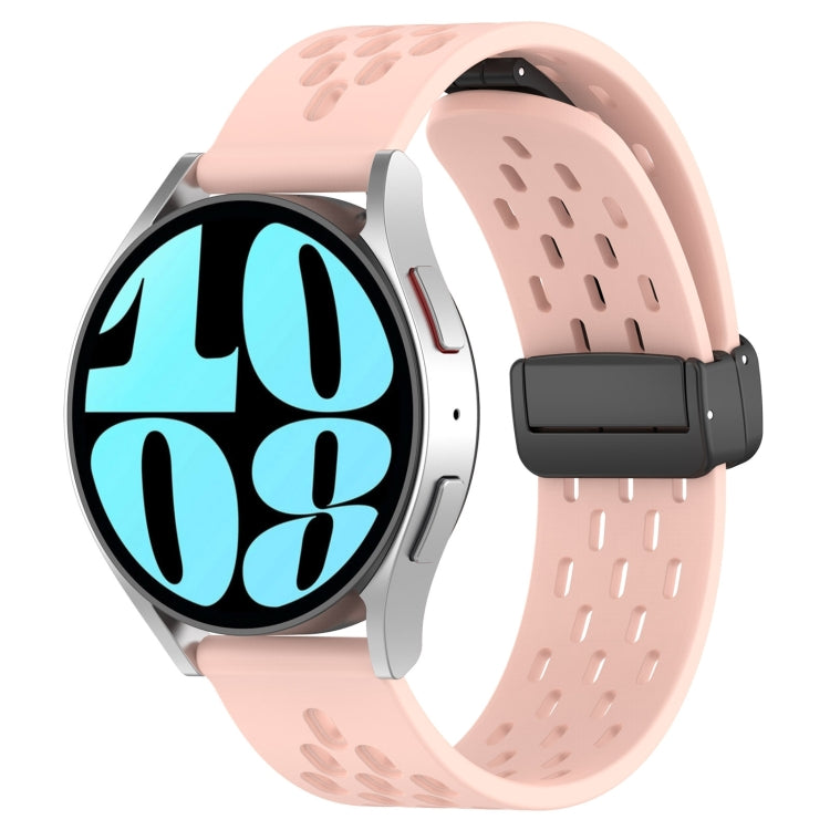 20mm Folding Magnetic Clasp Silicone Watch Band, For Samsung Galaxy Watch 6 44mm
