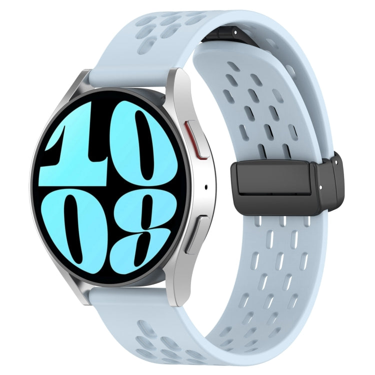 20mm Folding Magnetic Clasp Silicone Watch Band, For Samsung Galaxy Watch 6 44mm