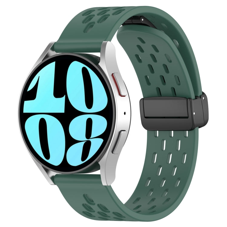 20mm Folding Magnetic Clasp Silicone Watch Band, For Samsung Galaxy Watch 6 44mm