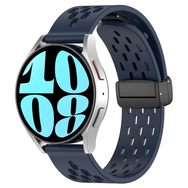20mm Folding Magnetic Clasp Silicone Watch Band, For Samsung Galaxy Watch 6 44mm