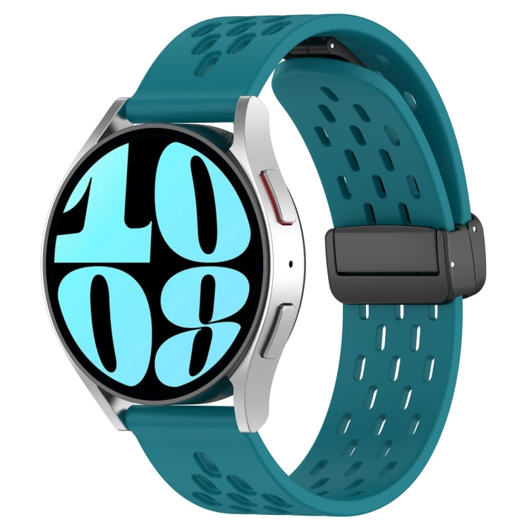20mm Folding Magnetic Clasp Silicone Watch Band, For Samsung Galaxy Watch 6 40mm