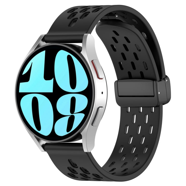 20mm Folding Magnetic Clasp Silicone Watch Band, For Samsung Galaxy Watch 6 40mm