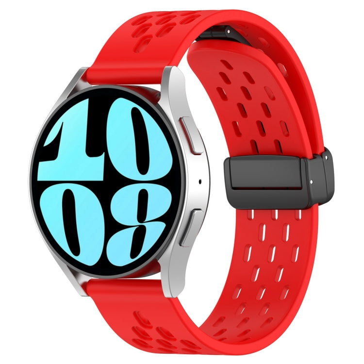 20mm Folding Magnetic Clasp Silicone Watch Band, For Samsung Galaxy Watch 6 40mm
