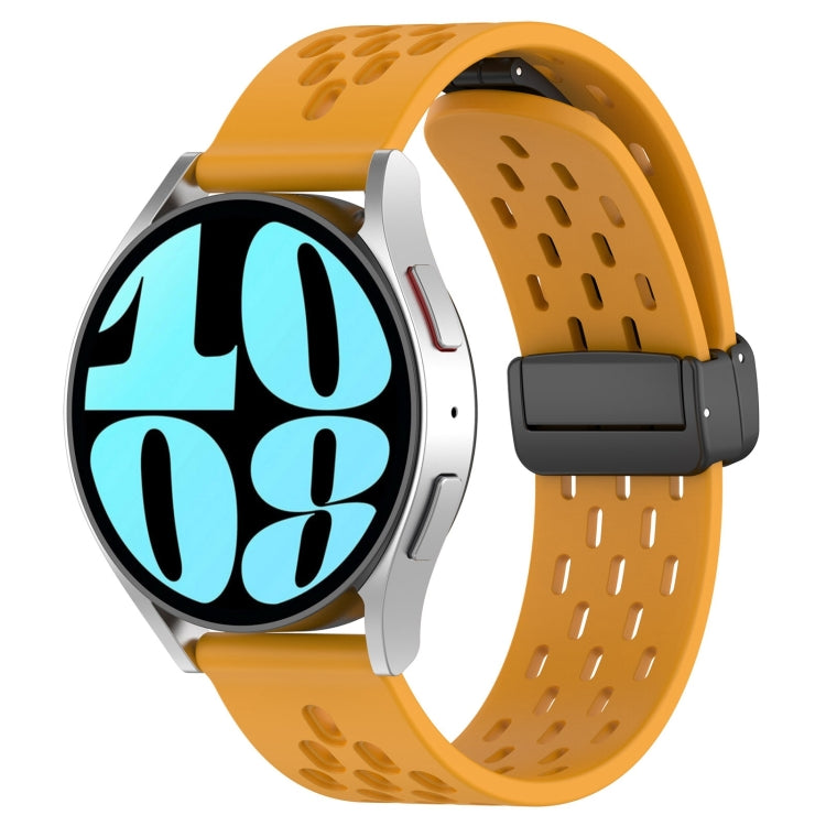 20mm Folding Magnetic Clasp Silicone Watch Band, For Samsung Galaxy Watch 6 40mm