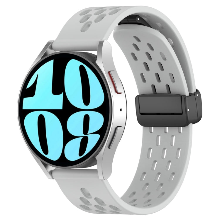 20mm Folding Magnetic Clasp Silicone Watch Band, For Samsung Galaxy Watch 6 40mm