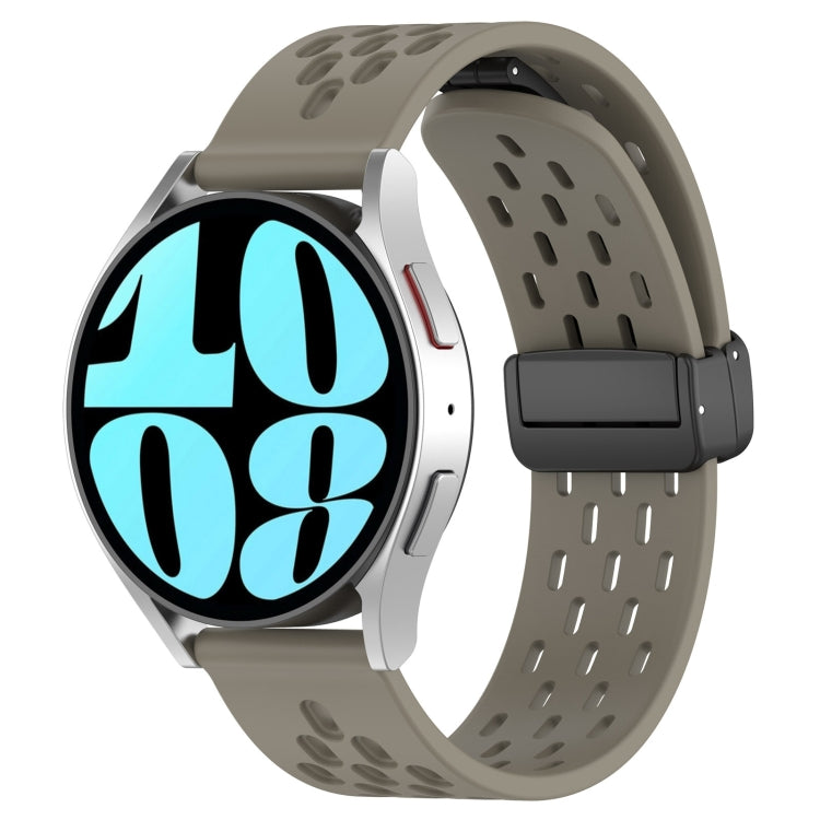 20mm Folding Magnetic Clasp Silicone Watch Band, For Samsung Galaxy Watch 6 40mm