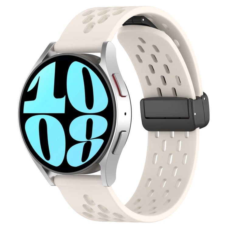 20mm Folding Magnetic Clasp Silicone Watch Band, For Samsung Galaxy Watch 6 40mm