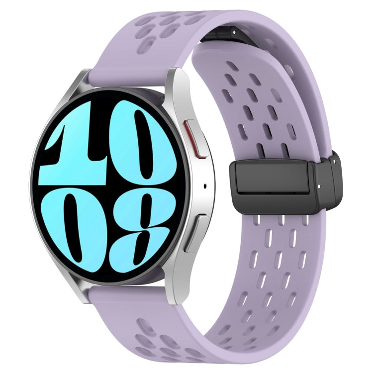 20mm Folding Magnetic Clasp Silicone Watch Band, For Samsung Galaxy Watch 6 40mm