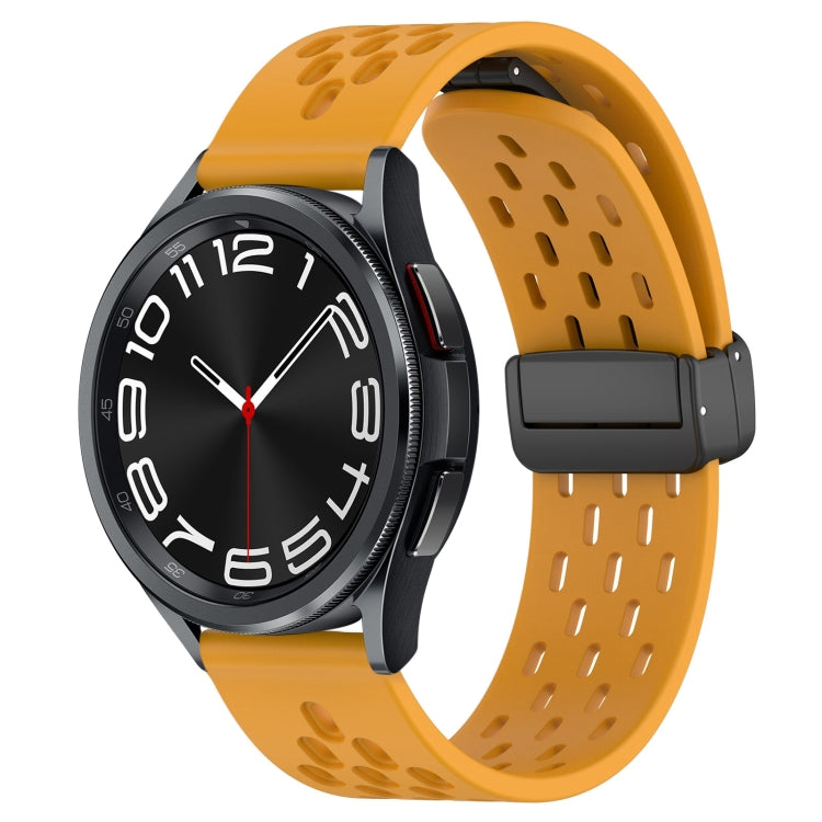 20mm Folding Magnetic Clasp Silicone Watch Band, For Samsung Galaxy Watch 6 Classic 47mm