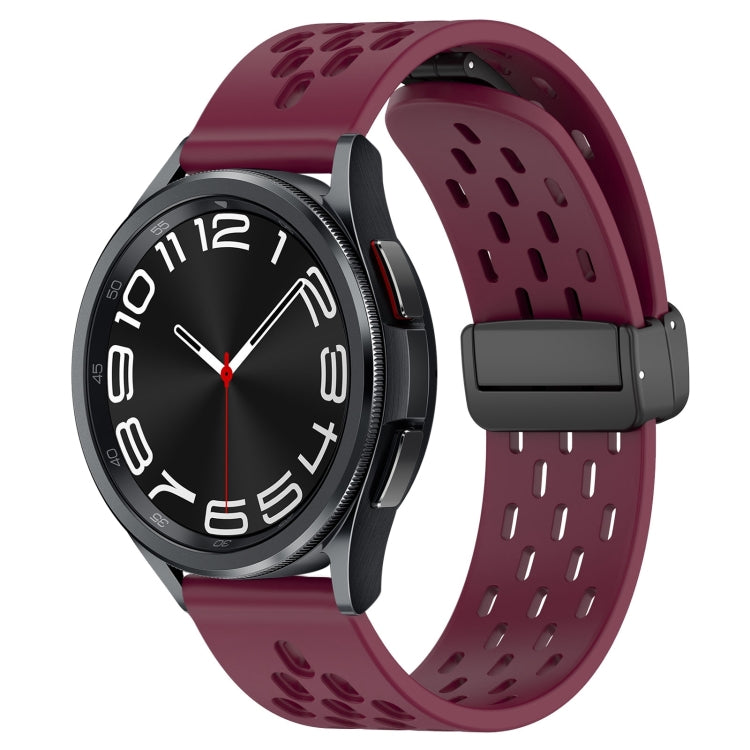 20mm Folding Magnetic Clasp Silicone Watch Band, For Samsung Galaxy Watch 6 Classic 47mm