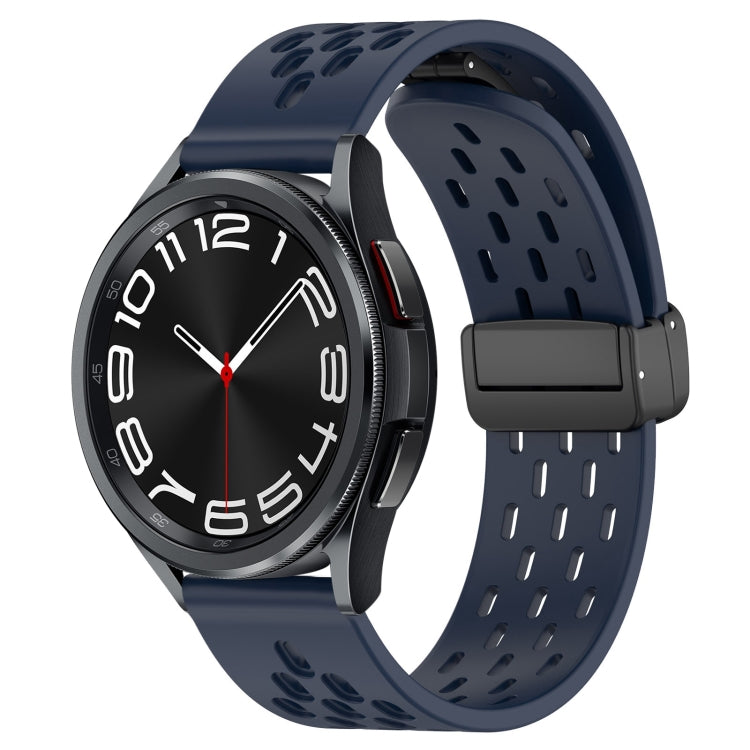 20mm Folding Magnetic Clasp Silicone Watch Band, For Samsung Galaxy Watch 6 Classic 47mm