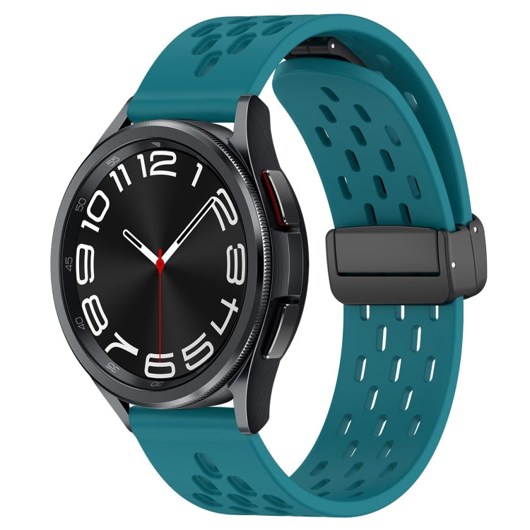 20mm Folding Magnetic Clasp Silicone Watch Band, For Samsung Galaxy Watch 6 Classic 43mm